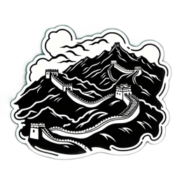 great wall mountains SVG PNG design with clean design elements
