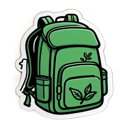 green backpack sticker SVG PNG design with clean design elements
