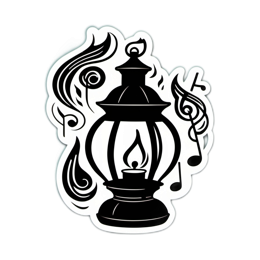 lantern music SVG PNG design with clean design elements