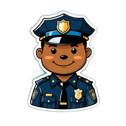 police officer character SVG PNG design with clean design elements