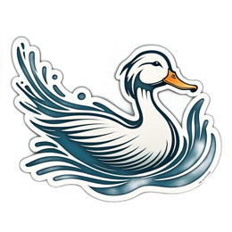 duck wave SVG PNG design with clean design elements