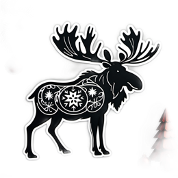 holiday moose SVG PNG design with clean design elements