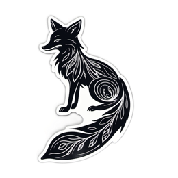 artistic fox sticker SVG PNG design