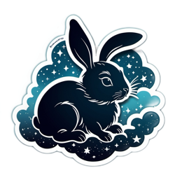 rabbit night sky SVG PNG design with clean design elements