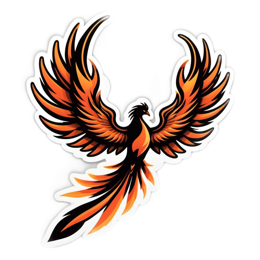 phoenix sticker SVG PNG design with clean design elements