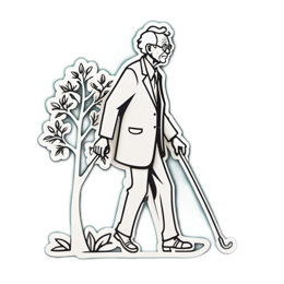 senior walk tree SVG PNG design with clean design elements