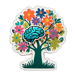 creativity flowerbrain SVG PNG design with floral elements