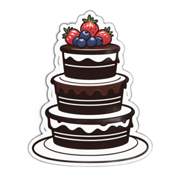 cake strawberries bluerries SVG PNG design