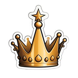 crown gold star SVG PNG design with clean design elements