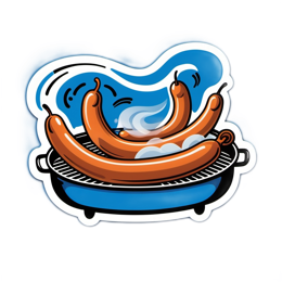 grilling sausages SVG PNG design with clean design elements