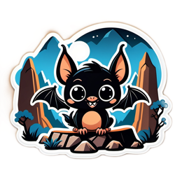 bat cutest nightscene SVG PNG design with clean design elements