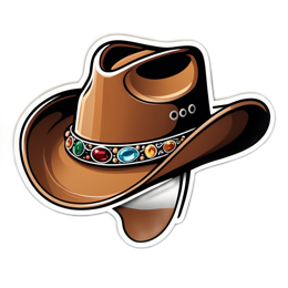 cowboy hat jewels SVG PNG design with clean design elements