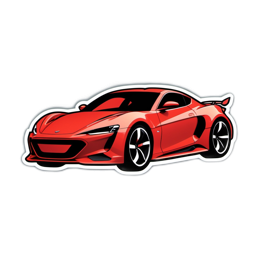 red car sticker SVG PNG design with clean design elements