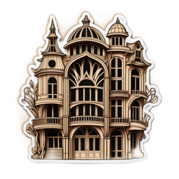 fantasy architecture SVG PNG design with clean design elements