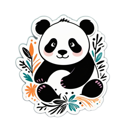 panda flora SVG PNG design with clean design elements