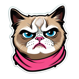 sticker grumpy cat SVG PNG design with clean design elements