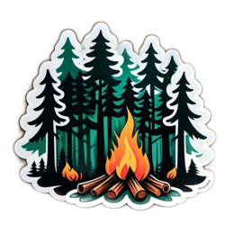 campfire forest SVG PNG design with clean design elements