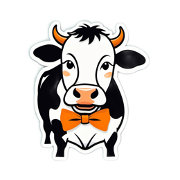 cow funny sticker SVG PNG design with clean design elements