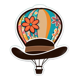 hotairballoon flowerdesign floral SVG PNG design with orange and pink floral elements