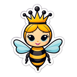 bee crown sticker SVG PNG design