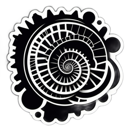 black pattern spiral SVG PNG design with clean design elements