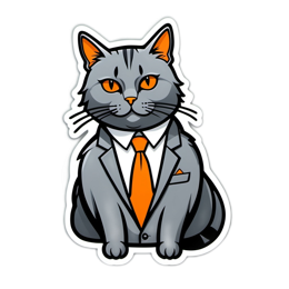 dressed cat sticker SVG PNG design