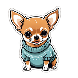 chihuahua sticker SVG PNG design with clean design elements