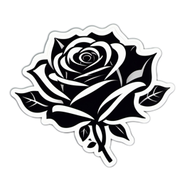 black rose sticker SVG PNG design with clean design elements