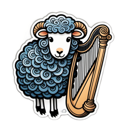 music sheep SVG PNG design with clean design elements