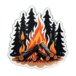 campfire pines SVG PNG design with clean design elements