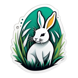 rabbit illustration SVG PNG design with clean design elements