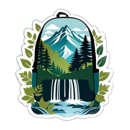backpack waterfall SVG PNG design