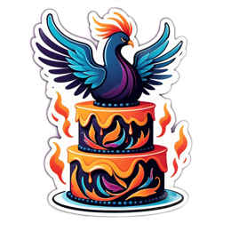 cake phoenix SVG PNG design with clean design elements