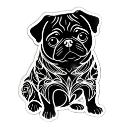 artistic pug SVG PNG design with clean design elements