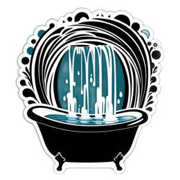 waterfall bathtub SVG PNG design with clean design elements