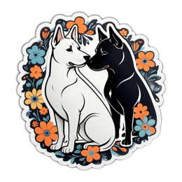 pets flowerdesign floral SVG PNG design with black and white floral elements