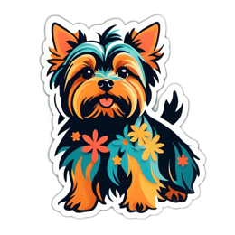 flower yorkshire SVG PNG design with black and orange floral elements
