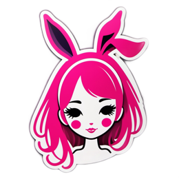 bunny girl sticker SVG PNG design with clean design elements