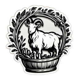 goat illustration floral SVG PNG design with clean design elements, floral elements