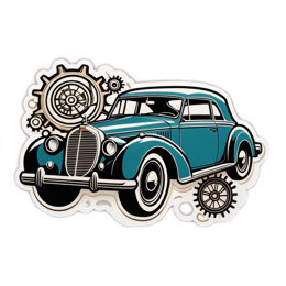 vintage car gears SVG PNG design with clean design elements