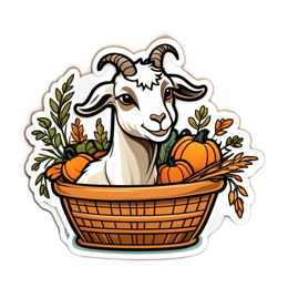 goat pumpkins SVG PNG design with clean design elements, orange and green floral elements