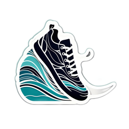 shoe wave SVG PNG design with clean design elements