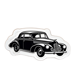 cartoon car sticker SVG PNG design with clean design elements