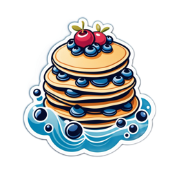 pancakes blueberries cooking SVG PNG design