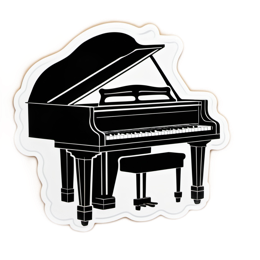 piano black sticker SVG PNG design with clean design elements