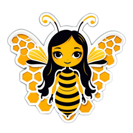 bee character SVG PNG design with clean design elements