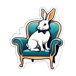 chic rabbit chair SVG PNG design with clean design elements