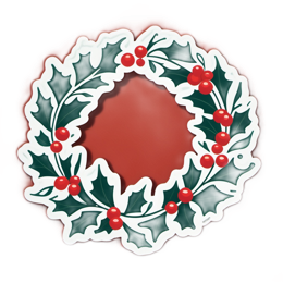 holly wreath SVG PNG design with red and green floral elements