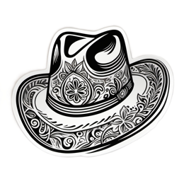 hat pattern floral SVG PNG design with black and white floral elements