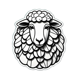 sheep illustration SVG PNG design with clean design elements